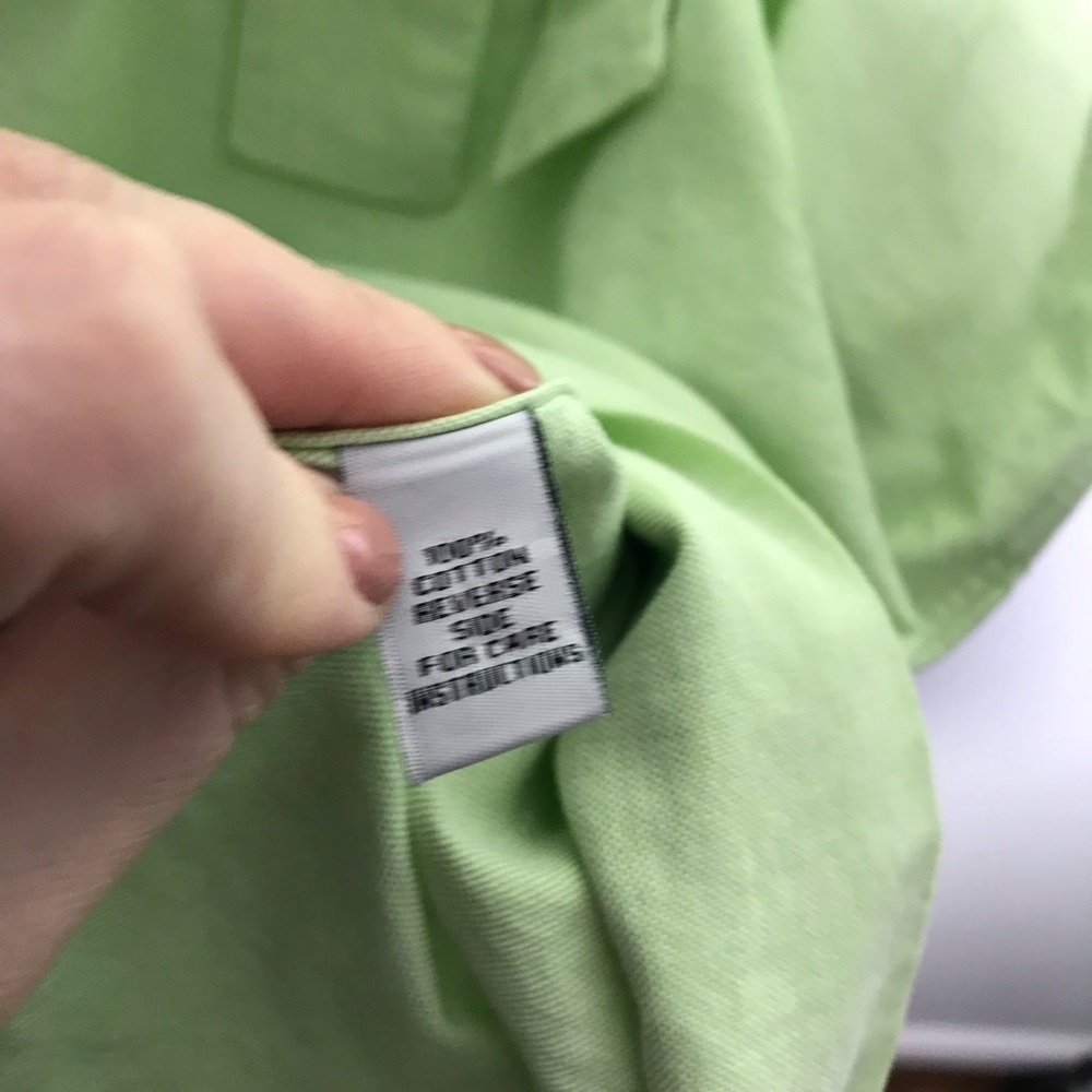 Ann Mashburn Cotton Long Sleeve Collared Tie Belt Shirtdress Lime Green Size XS - Picture 5 of 6